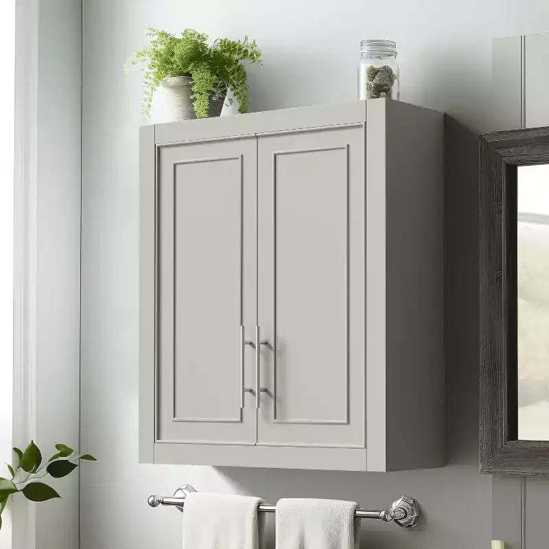 MAYEERTY Bathroom Storage Cabinet Wooden Wall-Mounted Cabinets for Home, Small Space, Gray, 26*22*8in