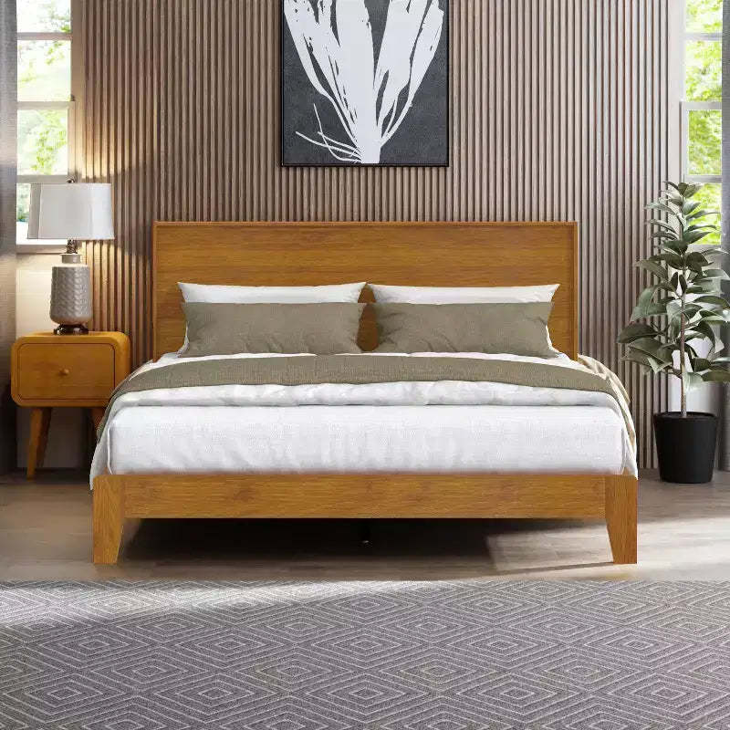 Galano Queen Payne Luxe Bed with Headboard  Gray