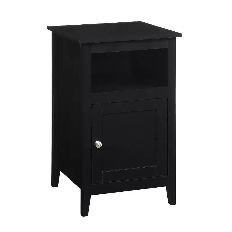 HomeStock Belmont Storage Cabinet End Table with Shelf and Magnetic Door, MDF Construction, Transitional Accent Side Table for Living Room Use