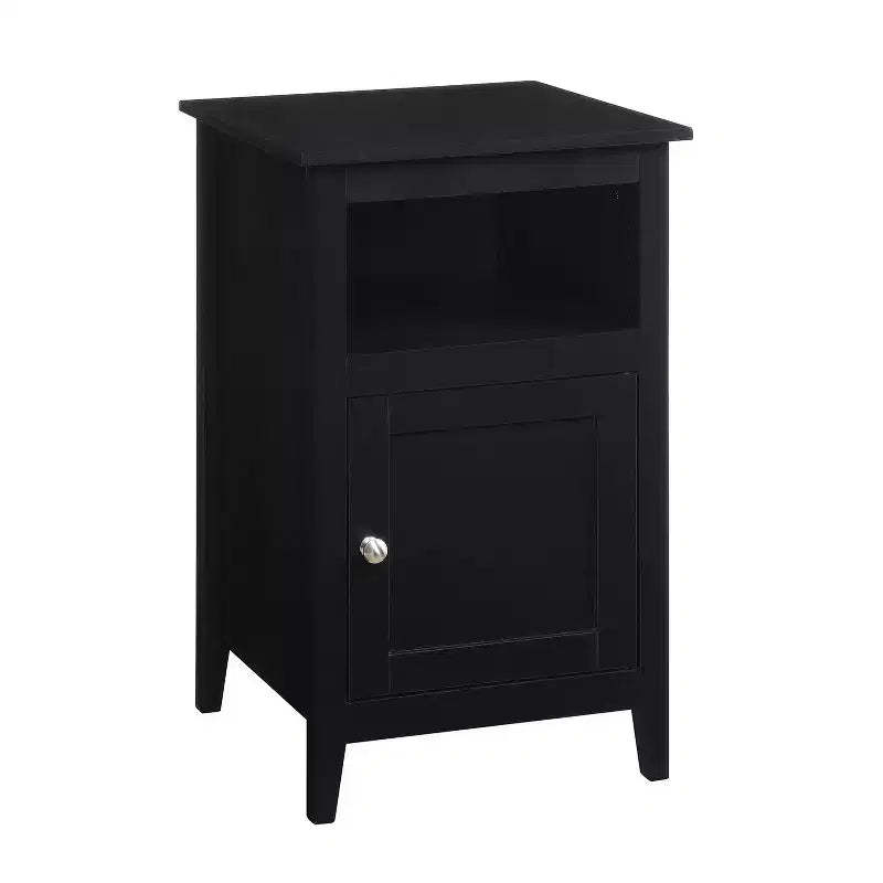 HomeStock Belmont Storage Cabinet End Table with Shelf and Magnetic Door, MDF Construction, Transitional Accent Side Table for Living Room Use
