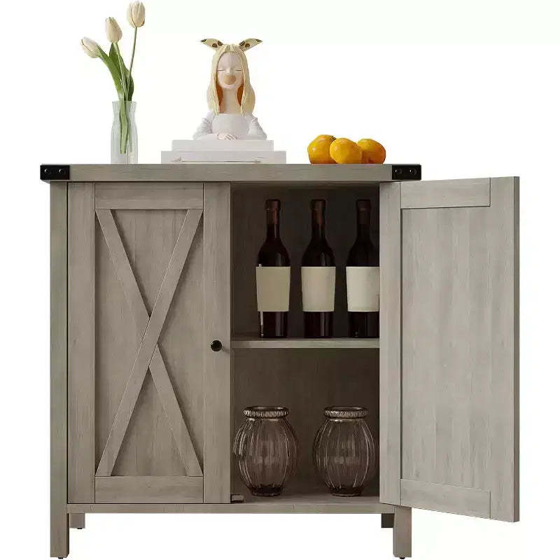 COZONY Buffet Cabinet, 60 Farmhouse Storage Sideboard with 2 Cabinets & Open Shelf, Console Cabinet for Living Room, Dining Room, Hallway
