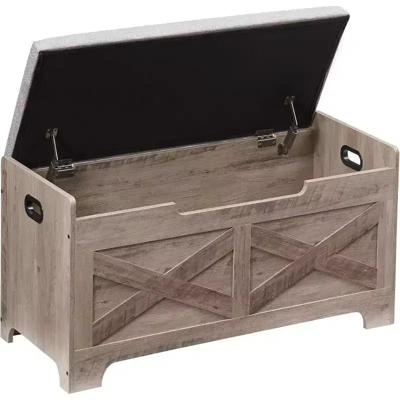 COZONY 24/40 Wooden Storage Bench, Lift-Top Chest with Safety Hinges, Easy Assembly Ottoman for Bedroom, Entryway, Living Room