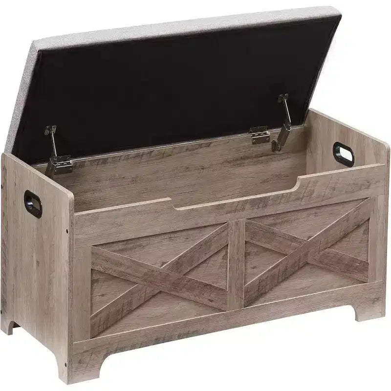 COZONY 24/40 Wooden Storage Bench, Lift-Top Chest with Safety Hinges, Easy Assembly Ottoman for Bedroom, Entryway, Living Room