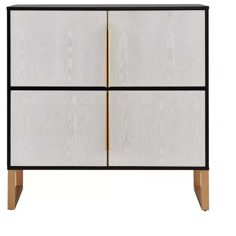 Four-Door Storage Cabinet, 42-Inch Buffet Cabinet with Metal Base Handles, Sideboard Coffee Bar Cabinet for Kitchen or Living Room