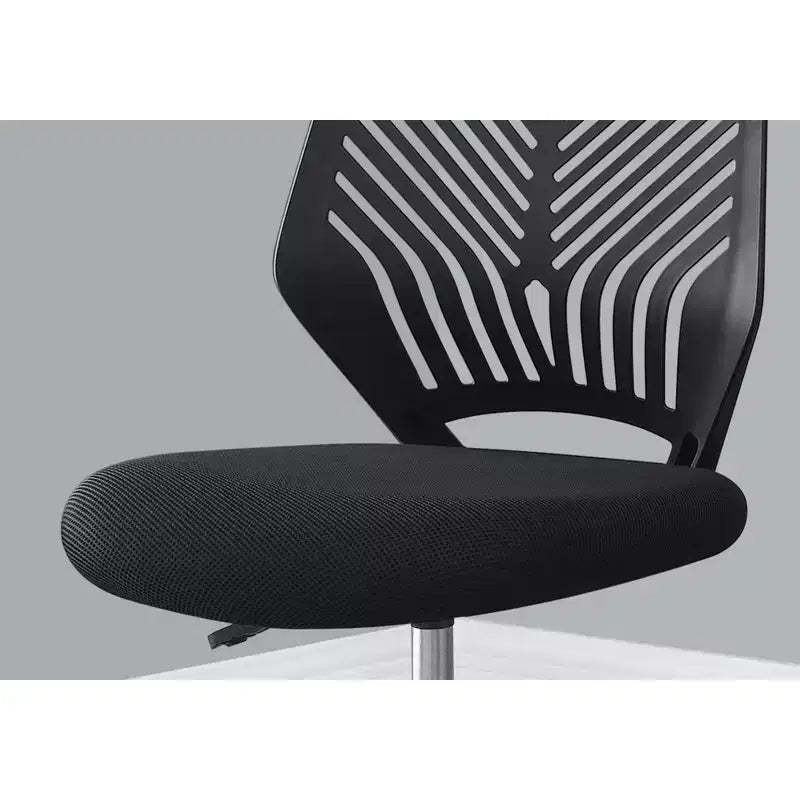 Okak Modern Armless Computer Chair, Ergonomic Office Chair with Adjustable Height, Mesh Swivel Chair for Office, Study, Reading Room, Black