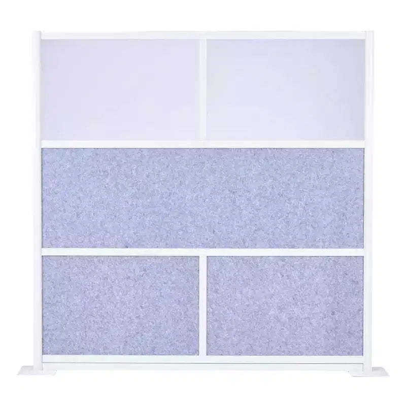 VEVOR Office Divider Privacy Partition, 1-Pack, 70 x 70 Modular Wall Room Divider, PET Workstation Cubicle Partition with Frosted Windows,Gray