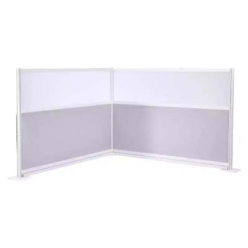 VEVOR Office Divider Privacy Partitions, 2-Pack, 72 x 48 Room Divider Walls, PET Workstation Cubicle Partition with Frosted Acrylic Windows,Gray