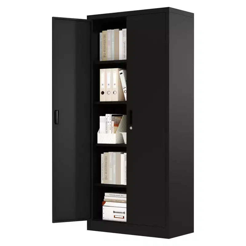 COZONY 71-Inch Tall Metal Storage Cabinet with Doors 4 Adjustable Shelves Lock Feet for Pantry Garage Bedroom Office Shop