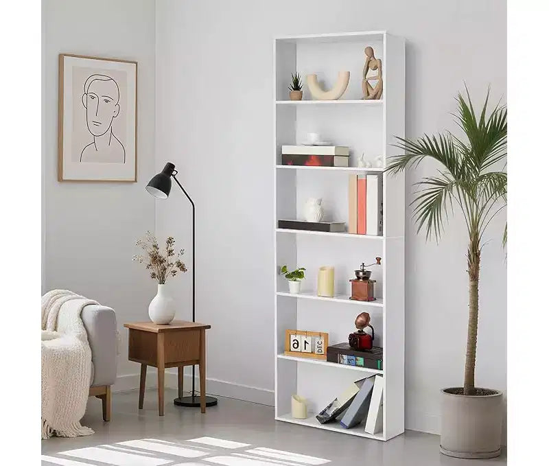 6-Tier Bookcase, 71.4-inch High Bookshelf, Modern Open Storage Rack for Living Room, Office, Bedroom - Sturdy MDF and Particleboard