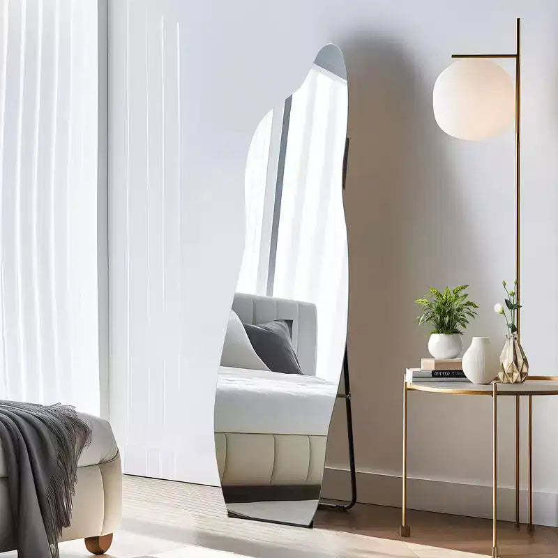 MAYEERTY 63 inch Full Length Mirror Rectangle Aluminum Alloy Frame Dressing Mirror White