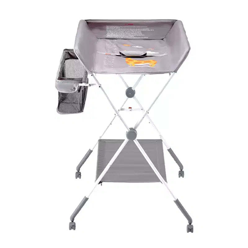 VEVOR Baby Changing Table,Foldable Diaper Change Station with Side Basket,Lockable Wheels,Multi-Functional Storage Organizer Nursery,Light Gray