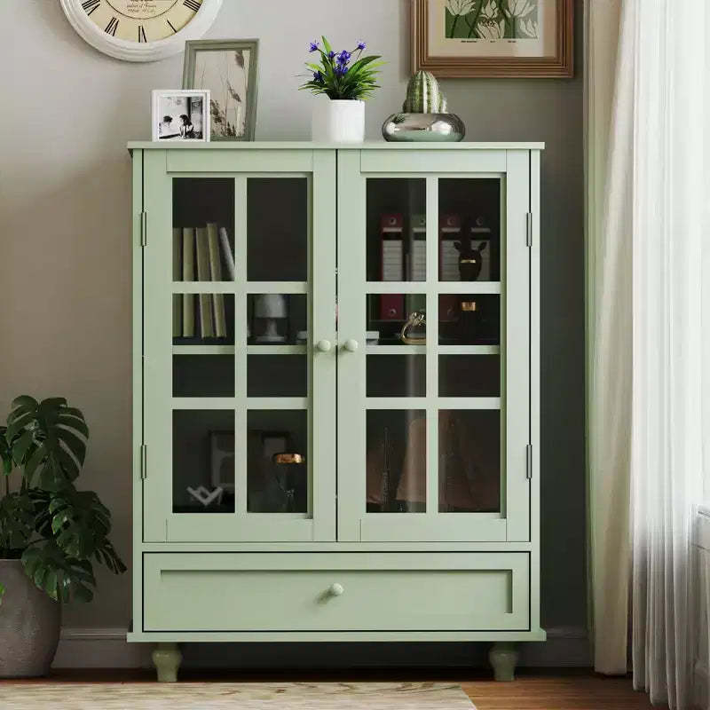 Okak Minimalism Sideboard Cabinet, Bufft Cabinet with 2 Doors and 3 Shelves, Storage Cabinet for Living Room, Dining Room, Kitchen