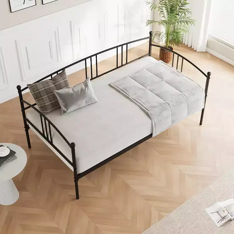 Garvee Twin Daybed, Sturdy Metal Bed with Arched Headboard and Steel Slat, Sofa Bed for Bedroom, Guest Room