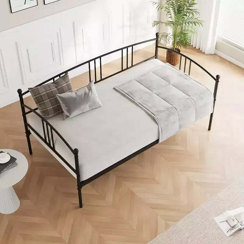 Garvee Twin Daybed, Sturdy Metal Bed with Arched Headboard and Steel Slat, Sofa Bed for Bedroom, Guest Room