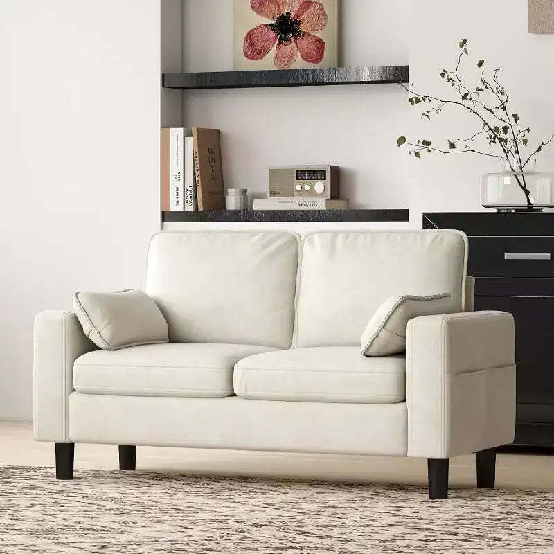 Kinsuite Loveseat Sofa Chair - 56 Modern Accent Chairs with Arm, Beige