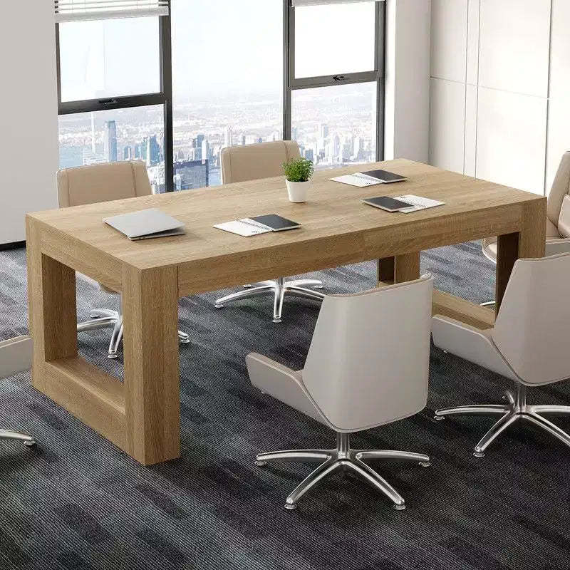 Famapy Office Conference Desk with Open Frame Design,Spacious Computer Desk,Writing Desk for Airy Look,Sturdy for Team Meetings