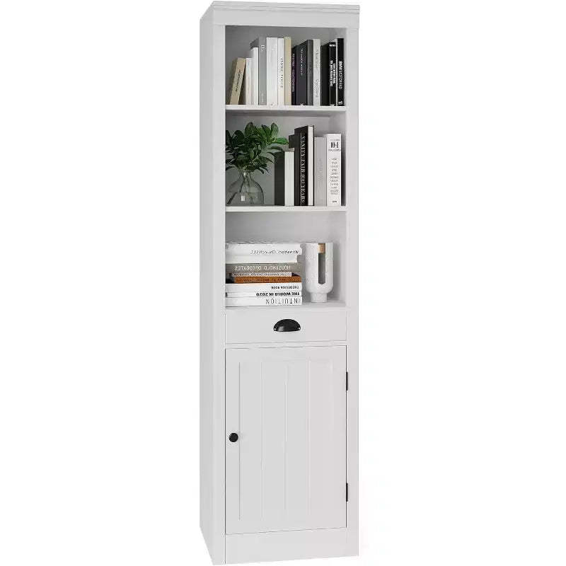 71 Tall Bookcase Bookshelf with Cabinet, 3-Shelf Bookshelf & Storage Cabinet, Sideboard , Modern Book Shelf for Living Room, Office
