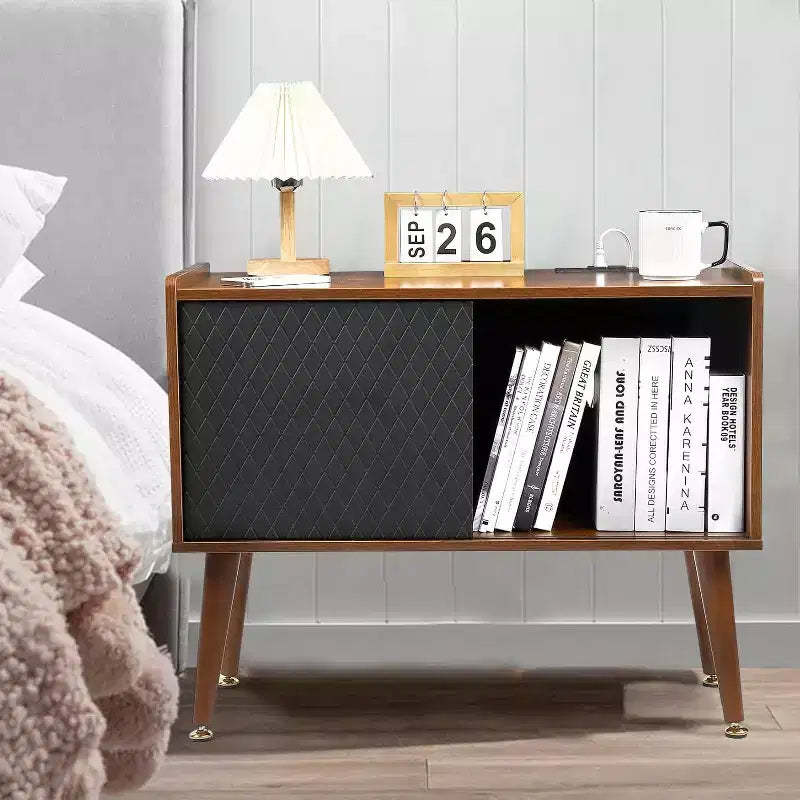 Acekool Bedside Table with Charging Station, Bedside Table with Storage Drawer and USB Ports, Side Table for Bedroom or Living Room