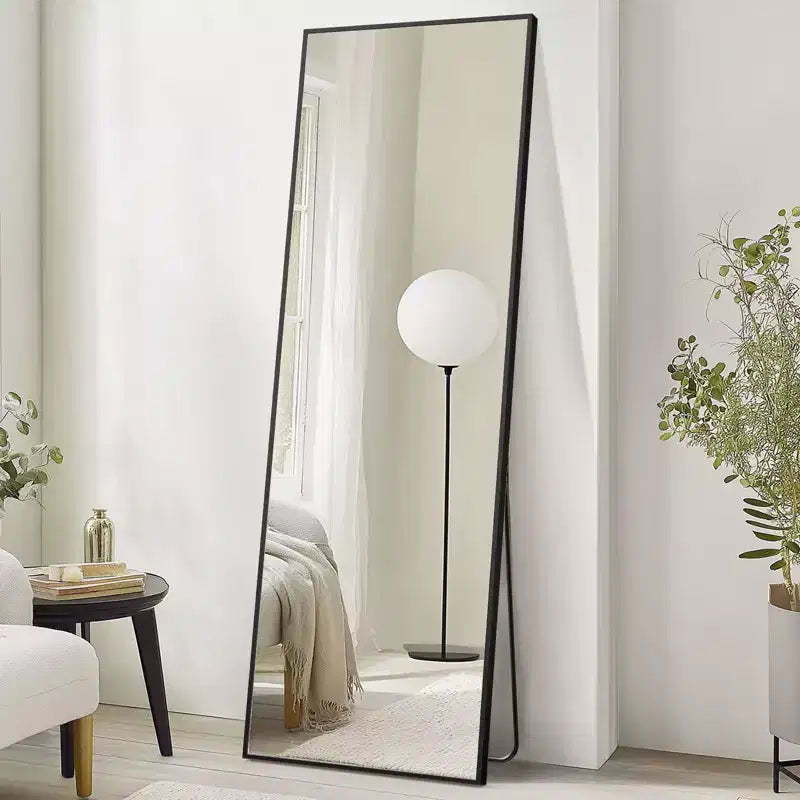 Okak 71*26IN Rect/Arched Full Length Mirror with Metal Stand, Floor Mirror with Hanging Holes, Wall Mirror for Dressing Room, Clothing Store