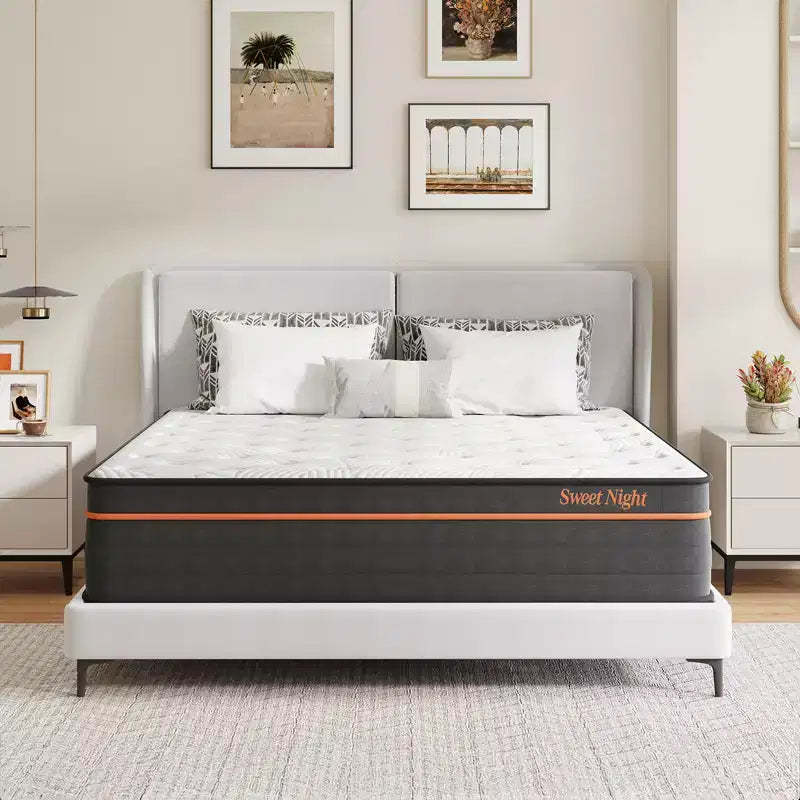 Sweetnight 14-in Medium Queen Hybrid Memory Foam/Coil Blend Mattress in a Box