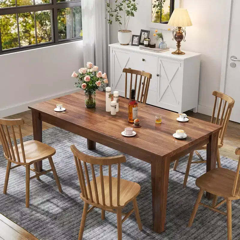 GDFStudio Daphne Rustic Extendable Rectangle Dining Table