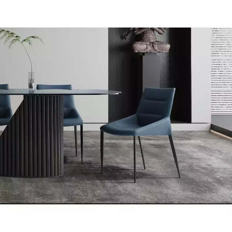HomeStock 28 in. Brown Faux Leather Dining Chair Set of 1 for a designed Stylish modern lifestyle seating