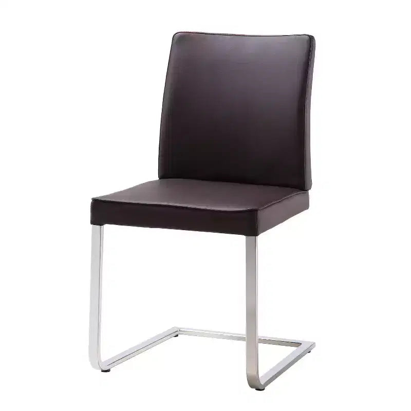 HomeStock 38 in. Brown Faux Leather Dining Chair Set of 1 for a chic choice for modern dcor and timeless home dcor