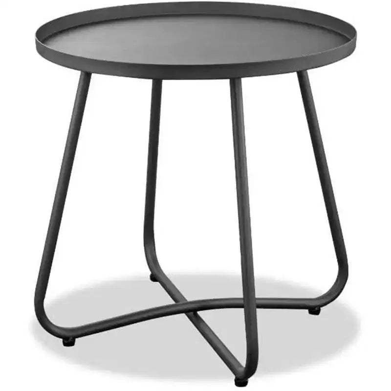 HomeStock 20 in.H White Color Square Steel Table Top End Table 1 -piece