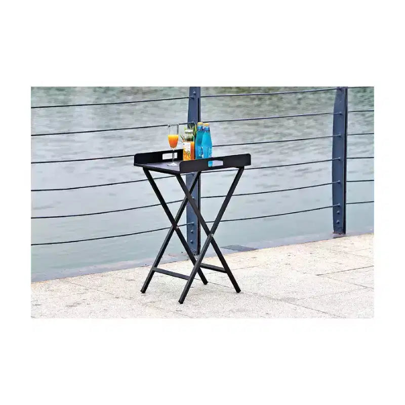 HomeStock 80 in.H White Color Round Powder-Coated Steel Table Top End Table 1 -piece