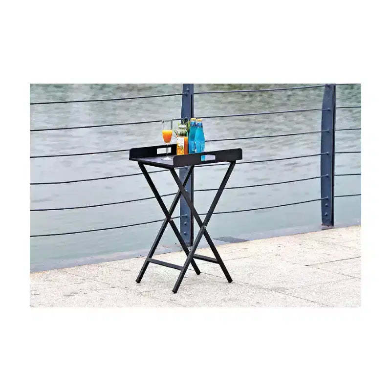 HomeStock 80 in.H White Color Round Powder-Coated Steel Table Top End Table 1 -piece