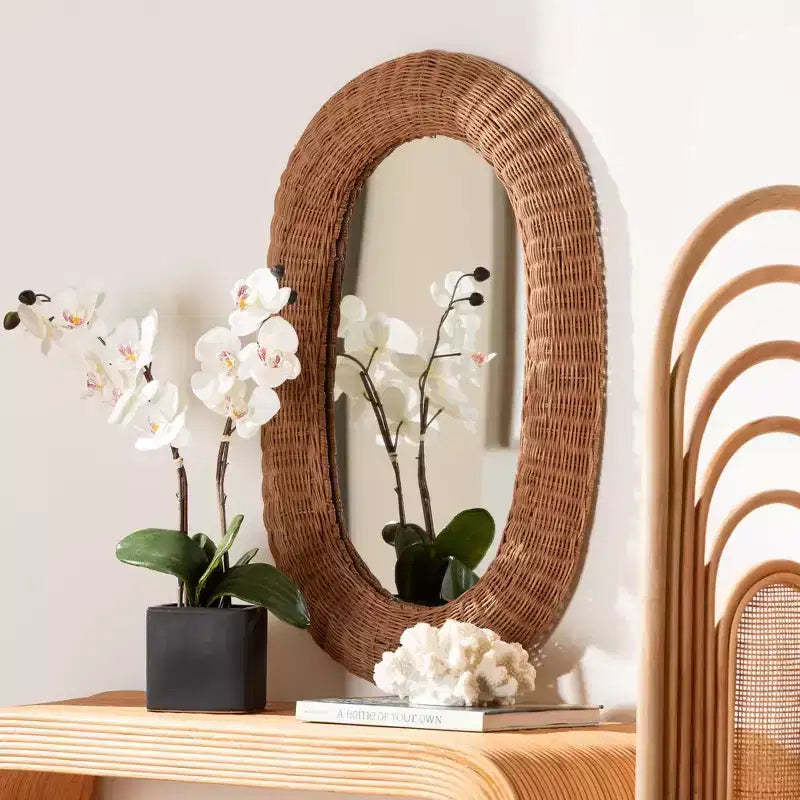bali & pari Brisia Oval Rattan Wall Mirror
