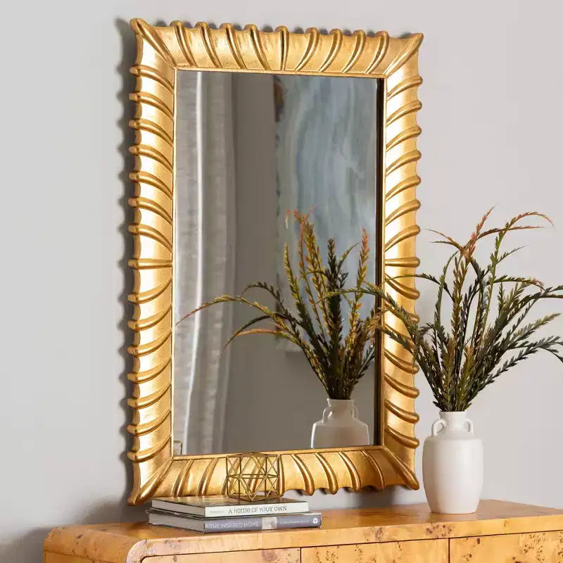 Baxton Studio Ygritte Antique Goldleaf Accent Wall Mirror