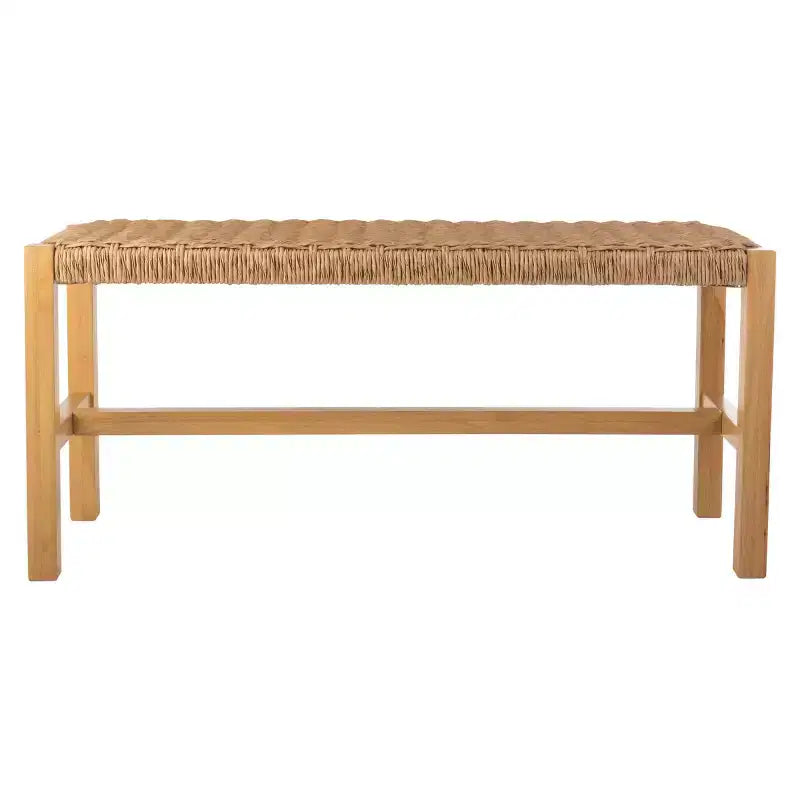 Alaterre Newport 40in Wood Bench with Rope Seat
