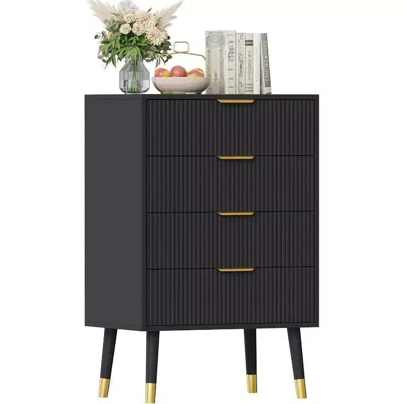 COZONY 4-Drawer Fluted Dresser Set, Modern Wood Storage Cabinet, Bedroom Chest Organizer 2 pcs with 2 boxs shipping