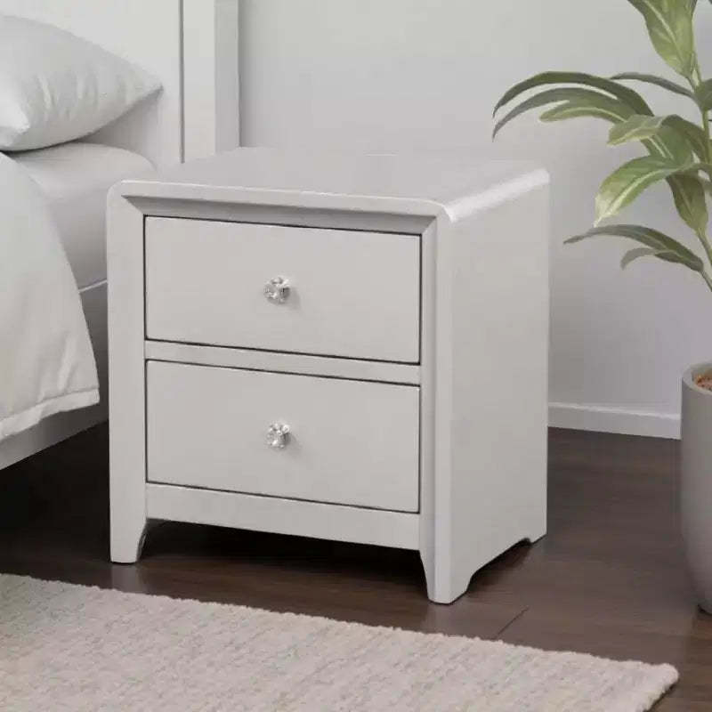 Royal Hampton Nightstand, 2 Drawers, Crystal Knobs,25 Inch