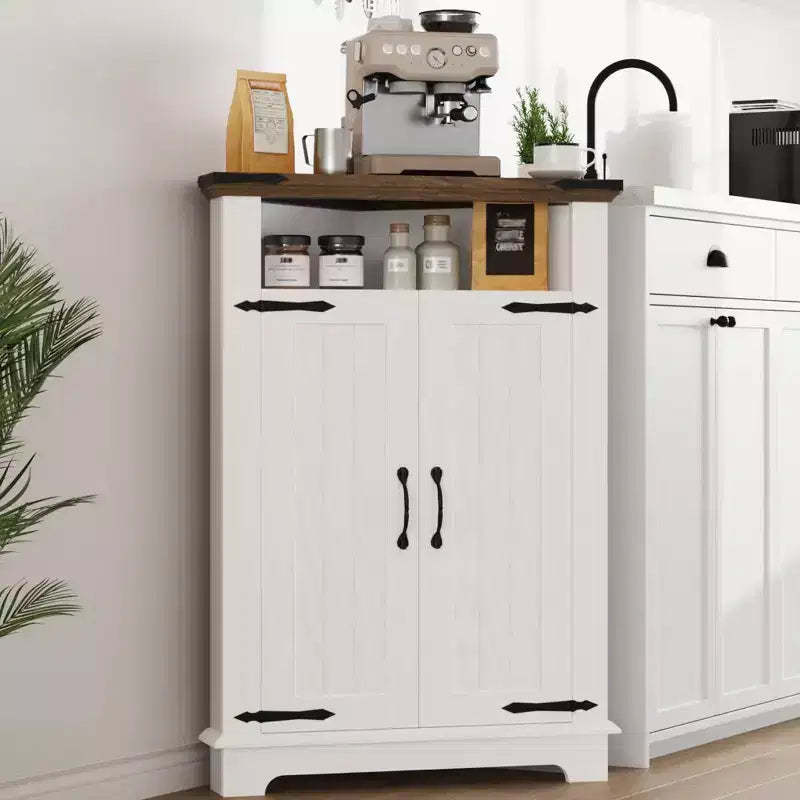 Corner Cabinet with Doors, Small Bathroom Storage Cabinet for Kitchen and Living Room