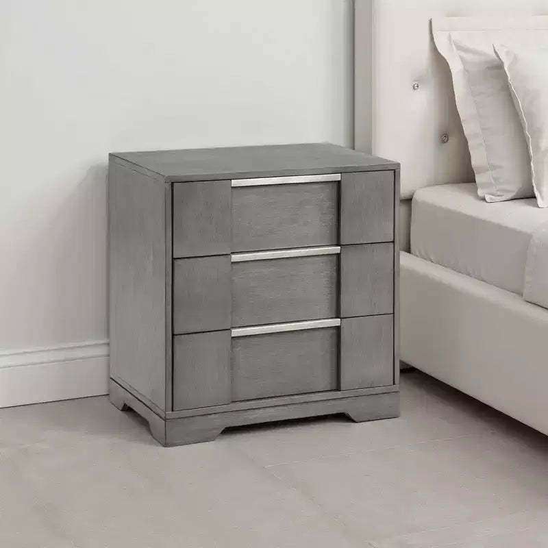 Royal Hampton Nightstand with 3 Drawers, Dovetail Built Solid Wood