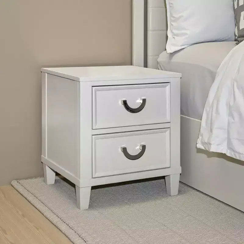 Royal Hampton Nightstand with 2 Drawers, Molded Details,Solid Wood