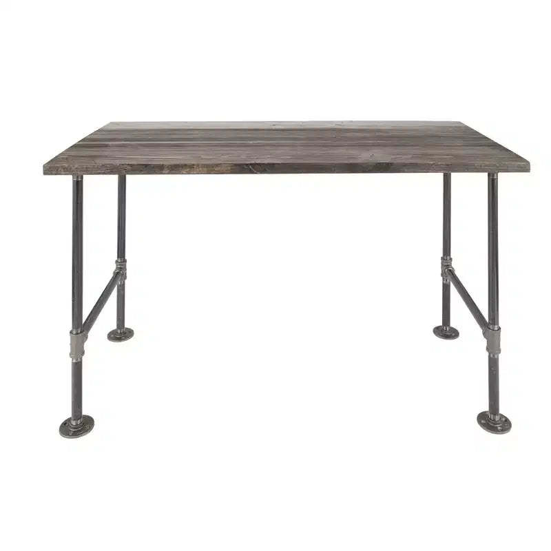RESTORE Boulder Black Solid Wood Office Desk by Pipe Decor