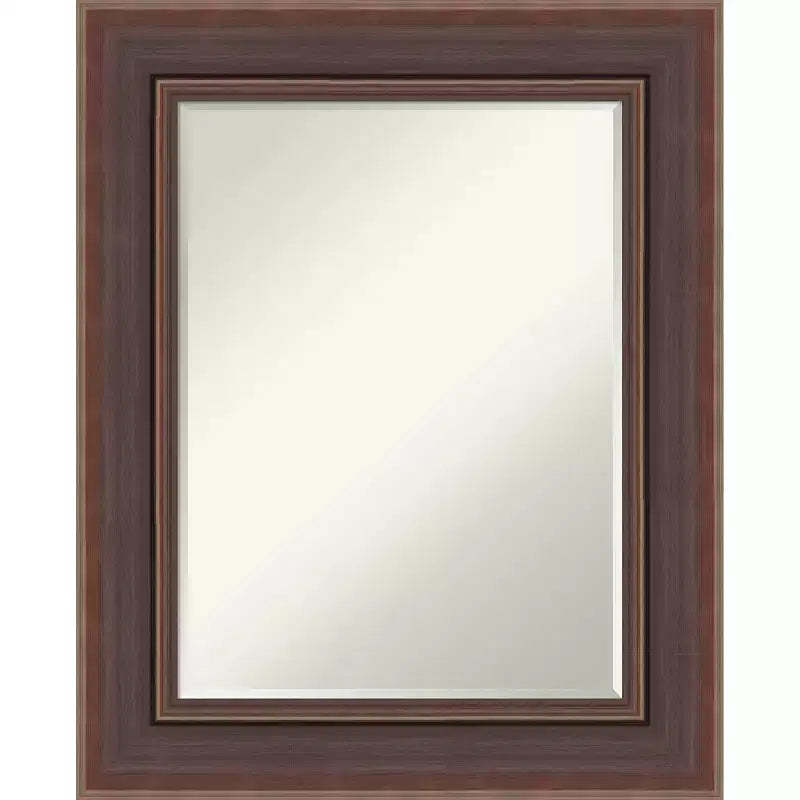 Amanti Art Moab Brown Bronze Petite Bevel Bathroom Wall Mirror 31.5 x 25.5 in.