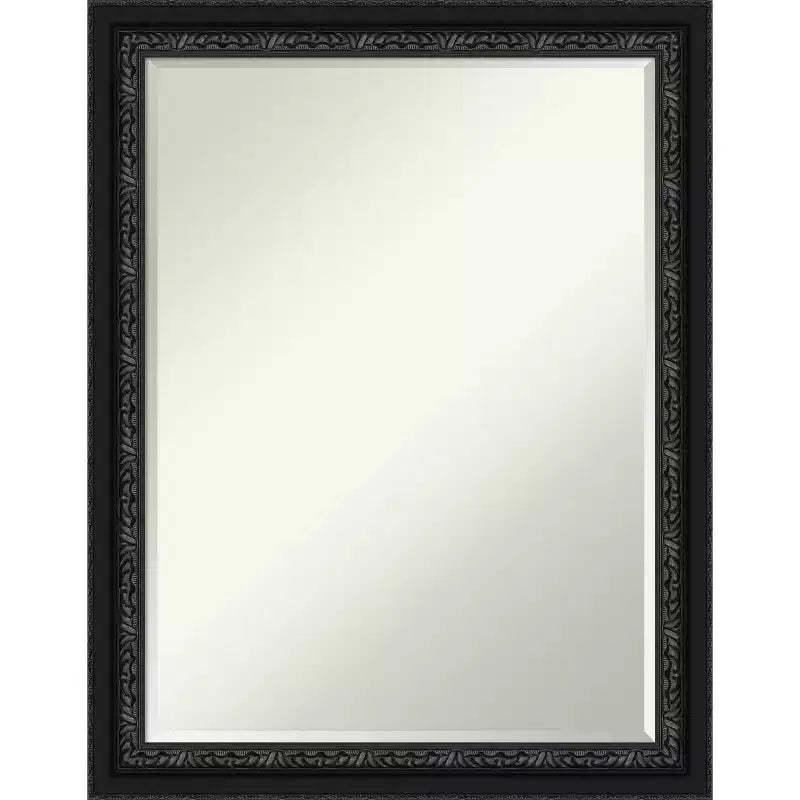 Amanti Art Downton Black Petite Bevel Wood Bathroom Wall Mirror 27.5 x 21.5 in.