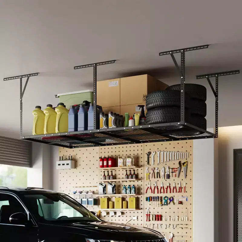 Garage Overhead Storage Racks 600Lbs Capacity, Heavy-Duty Metal Ceiling Racks