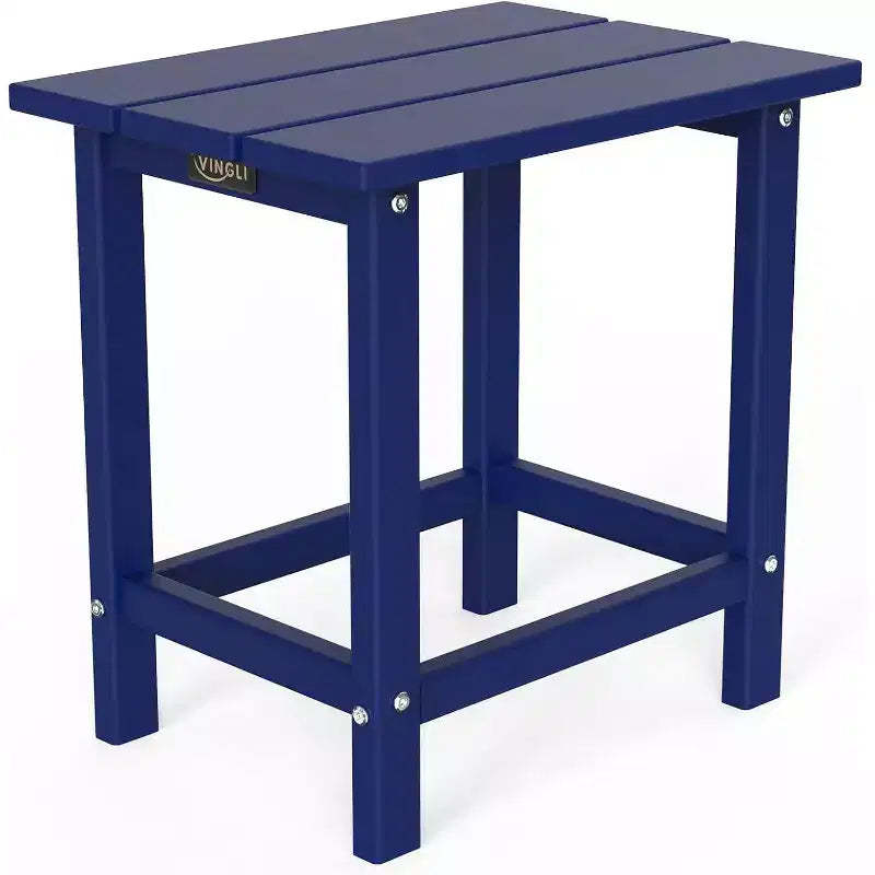 VINGLI Outdoor Patio Side Table, Plastic Waterproof HDPE Adirondack Coffee End Tables, All Weather for Patio, Backyard, Pool, Indoor Use