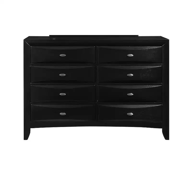 HomeStock 19 in.H Metal Horizontal Dressers with 6 - Drawers in Black Finish