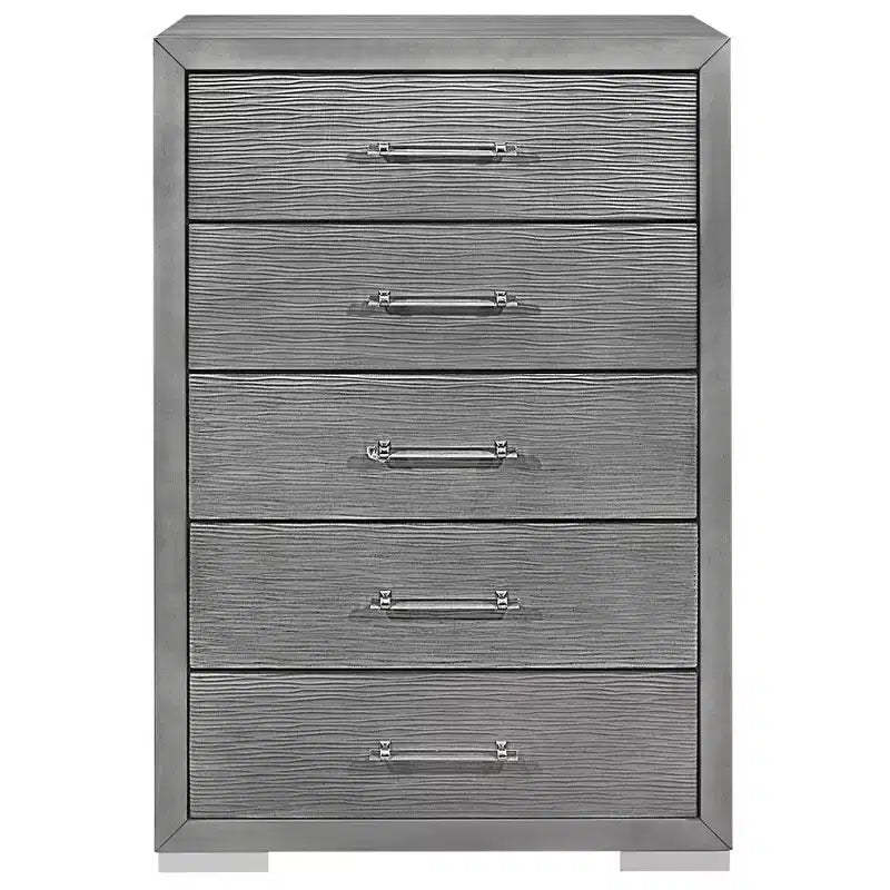 HomeStock 19.69 in.H MDF Vertical Dressers with 14 - Drawers in Silver Finish