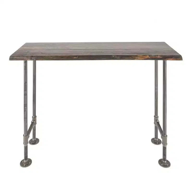 RESTORE Trail Brown Solid Live Edge Wood Console Table by Pipe Decor