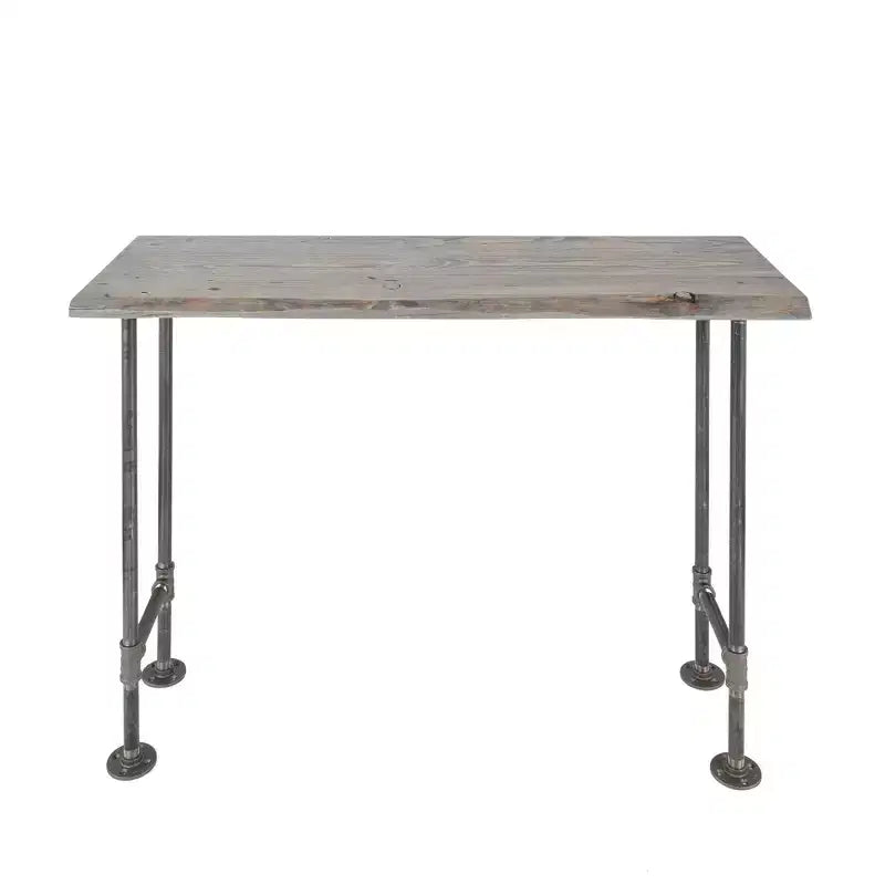 RESTORE Riverstone Grey Solid Live Edge Wood Console Table by Pipe Decor