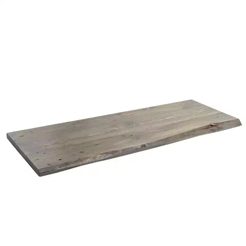 RESTORE Riverstone Grey Solid Live Edge Wood Console Tabletop by Pipe Decor