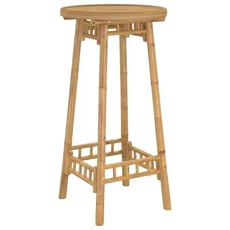 vidaXL Outdoor Bar Table Bamboo Tall Footrest Round