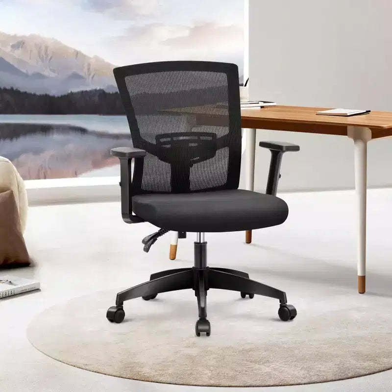 Captiva Designs Ergonomic Office Chair Adjustable Height & Armrest Swivel Chair, Black